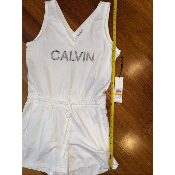 Calvin Klein White Casual Romper with Logo Sz S - Picture 5 of 8